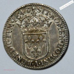 Douzième d' ECU LOUIS XIII 1643 A SUPERBE, lartdesgents.fr