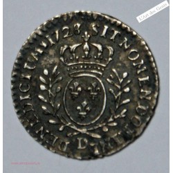 Vingtième 1/20 d'Ecu 1728 D Lyon Sup, Louis XV, lartdesgents.fr