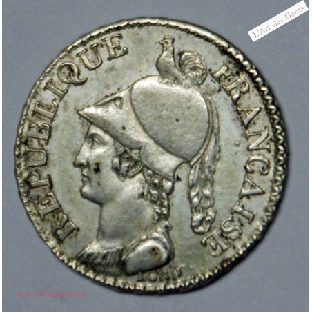 ESSAI 2 DECIMES de LORTHIOR en argent AN 8 (1800) Paris VG.831, lartdesgents.fr