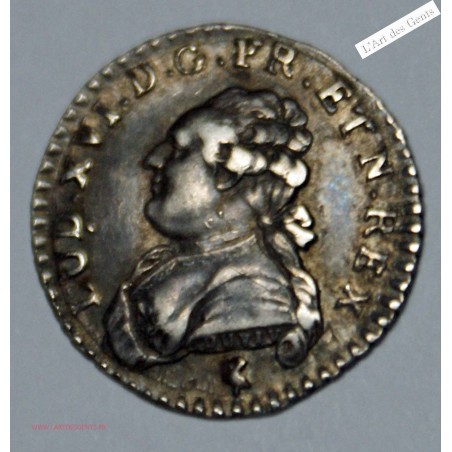 Vingtième 1/20 d'Ecu 1782 PARIS TTB+, Louis XVI BUSTE FORT, lartdesgents.fr