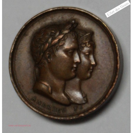 Médaille BR. Mariage Napoléon M. Louise par Andrieu/Galle 1810, SUPERBE, lartdesgents.fr