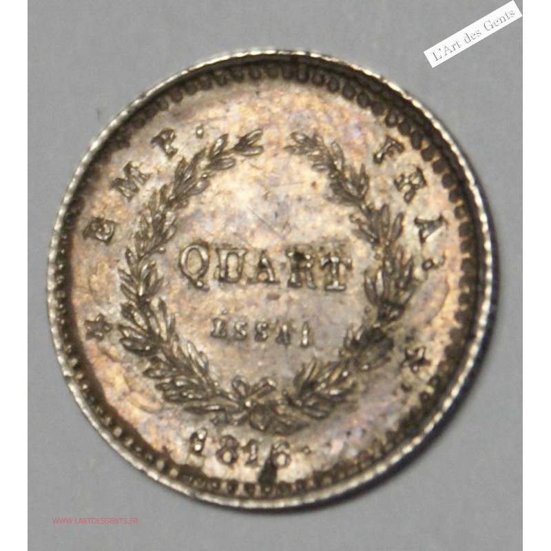 ESSAI Ar. Quart de Franc 1816 Napoléon II Superbe, lartdesgents.fr