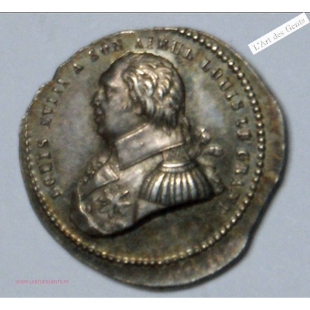 Médaille AR. Portrait Louis XIV/ Louis XVIII 1822 SUPERBE, lartdesgents.fr