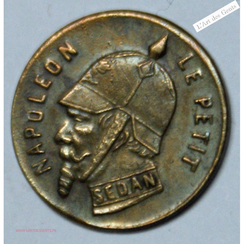 Médaille Laiton satirique Napoléon le petit Sédan 1870 TTB+, lartdesgents.fr