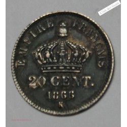 20 Centimes 1859 Paris Napoleon III FDC, lartdesgents.fr