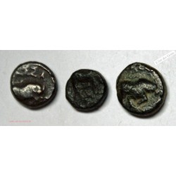 GAULOISE Marseille - lot de 3 Bronze TAUREAU   - 10/11mm, lartdesgents.fr