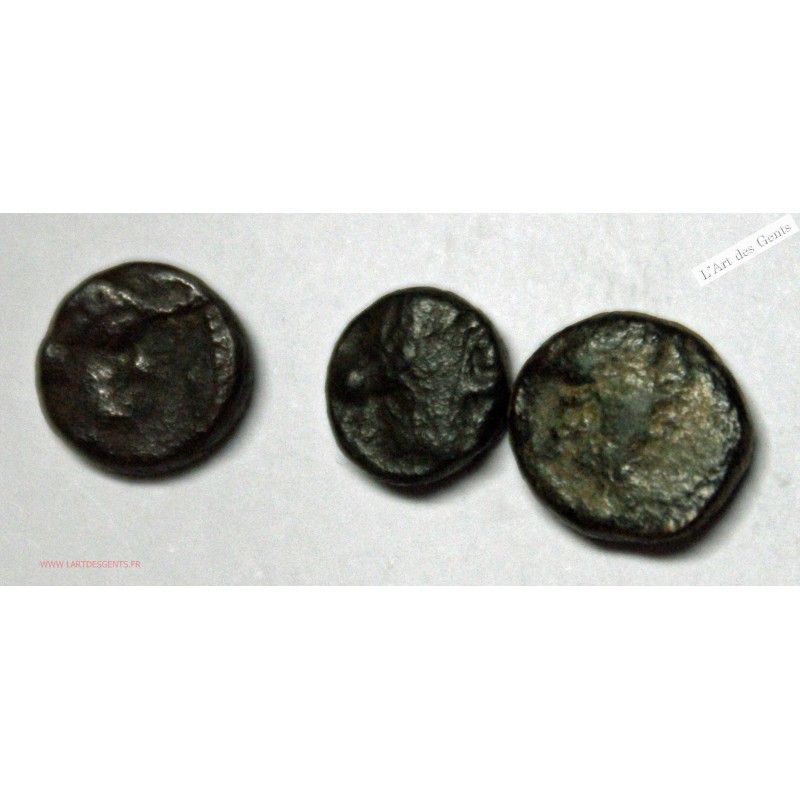 GAULOISE Marseille - lot de 3 Bronze TAUREAU   - 10/11mm, lartdesgents.fr