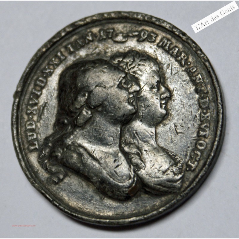 Médaille, Louis XVI Marie Antoinette Allemagne 1793 par Reich , lartdesgents.fr