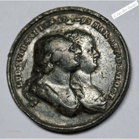 Médaille, Louis XVI Marie Antoinette Allemagne 1793 par Reich , lartdesgents.fr