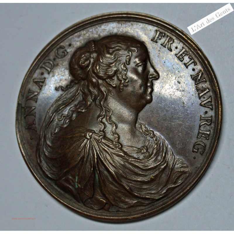 Médaille, Louis XIV Règne Anna d'Autriche 1644, lartdesgents.fr