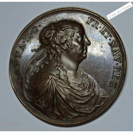 Médaille, Louis XIV Règne Anna d'Autriche 1644, lartdesgents.fr