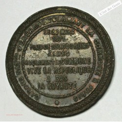 Médaille, Gardes nationales acclamant la commune 1871, lartdesgents.fr