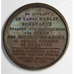 Médaille, Bonaparte Inauguration du canal d'Arles AN X , lartdesgents.fr