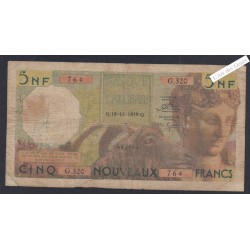 Billet ALGERIE 5 Nouveaux Francs 18.12.1959 n°G.320 764 lartdesgents.fr