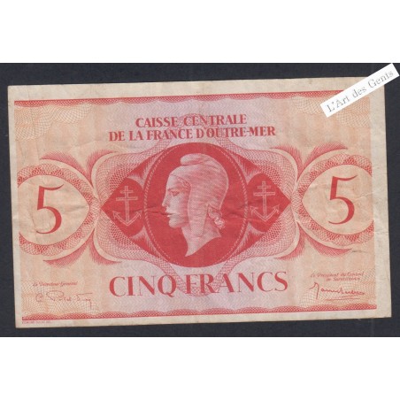 Billet Banque centrale France Outre Mer 5 Francs  lartdesgents.fr