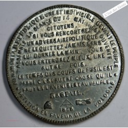 Médaille, Raspail Arrestation des auteurs de l'attentat 1848 , lartdesgents.fr