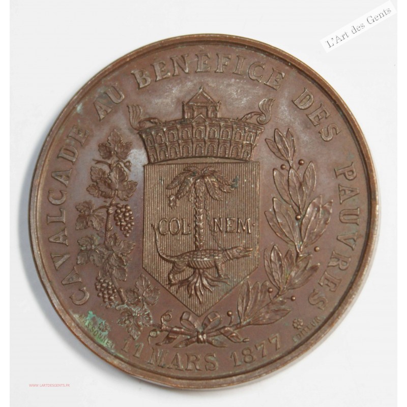 Médaille, Cavalcade des pauvres Nîmes 1877, lartdesgents.fr
