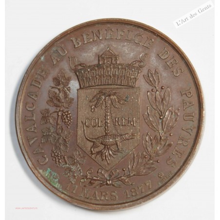 Médaille, Cavalcade des pauvres Nîmes 1877, lartdesgents.fr