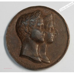 Médaille, MARIAGE VITTORIO EMANUEL II 1843, lartdesgents.fr