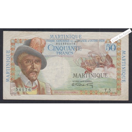 Billet Martinique 50 Francs - T.5 54176 - 1947 - lartdesgents.fr