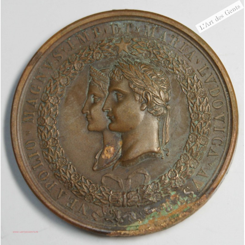 Médaille, Mariage Napoléon 1810 Lyon , lartdesgents.fr