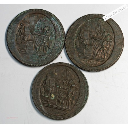 lot de 3 monnérons de 5 sols 1792 différents , lartdesgents.fr