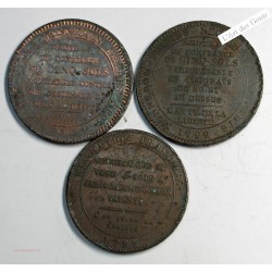 lot de 3 monnérons de 5 sols 1792 différents , lartdesgents.fr