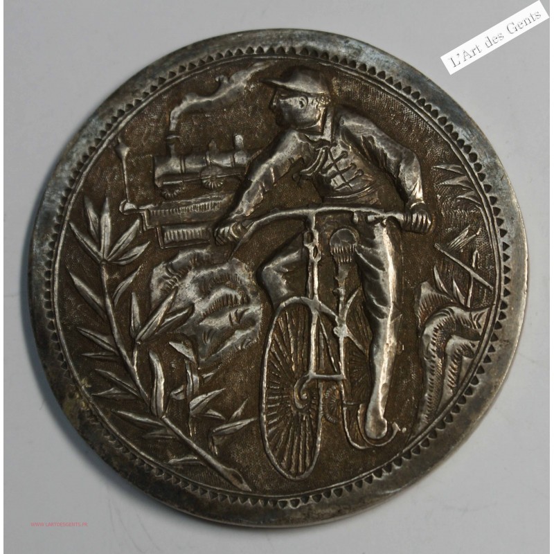 Médaille, argent uniface Vélocipède , lartdesgents.fr