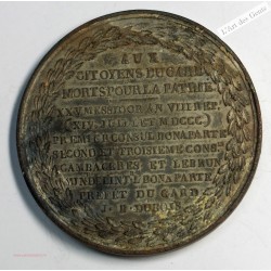Médaille Bronze, Citoyens du gard, An VIII 1800 par J.B DUBOIS, lartdesgents.fr