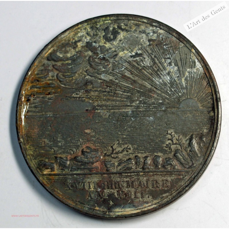 Médaille Bronze, Citoyens du gard, An VIII 1800 par J.B DUBOIS, lartdesgents.fr