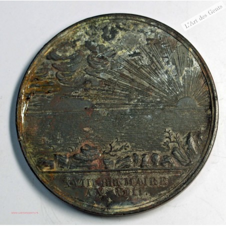 Médaille Bronze, Citoyens du gard, An VIII 1800 par J.B DUBOIS, lartdesgents.fr