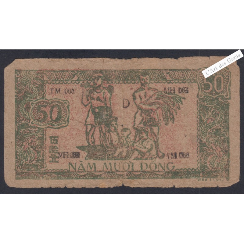 Billet Vietnam 50 Dong  - 1948 - lartdesgents.fr