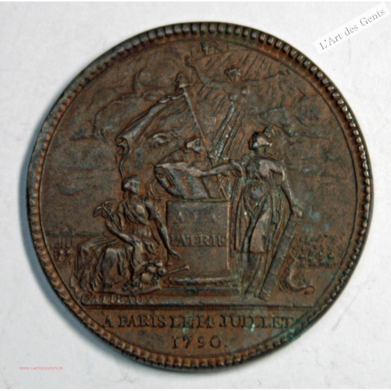 Médaille Constitution, Confédération des François, 1790, lartdesgents.fr