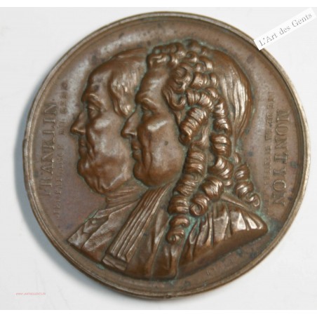 Médaille Montyon et franklin portraits des hommes utiles, lartdesgents.fr