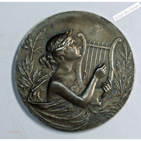 Médaille, argent Musique lyre par L.O Mattei, lartdesgents.fr