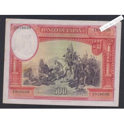 Billet Espagne 500 Pesetas - 1939698 - 1935 - lartdesgents.fr