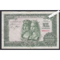 Billet Espagne 1000 Pesetas - 0000273 - 1957 -  lartdesgents.fr