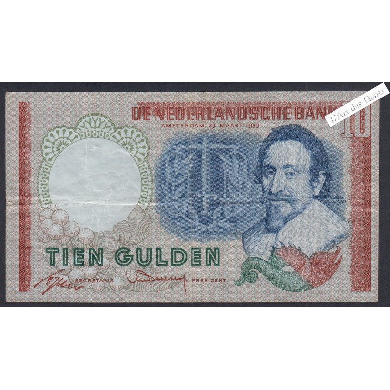 Billet Pays bas 10 Gulden - A JG 056830 - 1953-  lartdesgents.fr