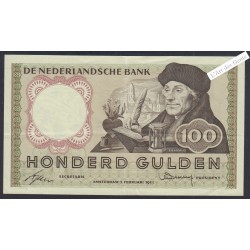Billet Pays bas 100 Gulden - 3 VX 012591 - 1953 - SUPERBE - lartdesgents.fr