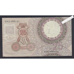 Billet Pays bas 25 Gulden - BMJ 086131 - 1955 - lartdesgents.fr