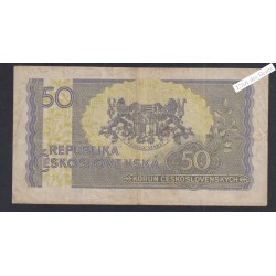 Billet Tchécoslovaquie 50 Korun - MK 802879 - 1945 - lartdesgents.fr