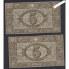 Lot  2 Billets Suisse 5 Francs - 1949 - Série 46 N - lartdesgents.fr
