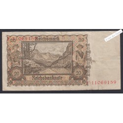 Billet Allemagne 20 Reichsmark - F.1106915 - 1939 - lartdesgents.fr