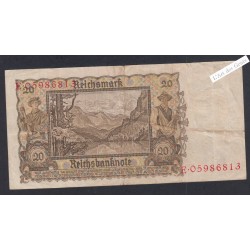 Billet Allemagne 20 Reichsmark - E.0598681 - 1939 - lartdesgents.fr