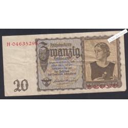 Billet Allemagne 20 Reichsmark - H.0463529 - 1939 - lartdesgents.fr