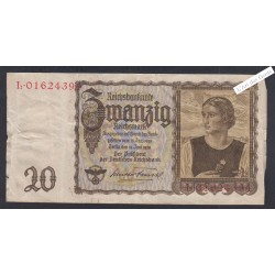 Billet Allemagne 20 Reichsmark - L.01624394 - 1939 - lartdesgents.fr