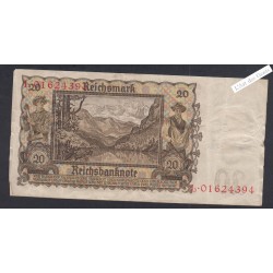 Billet Allemagne 20 Reichsmark - L.01624394 - 1939 - lartdesgents.fr