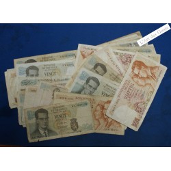 Lot de 37 billets de Belgique 20 francs à 50 francs belges- lartdesgents.fr