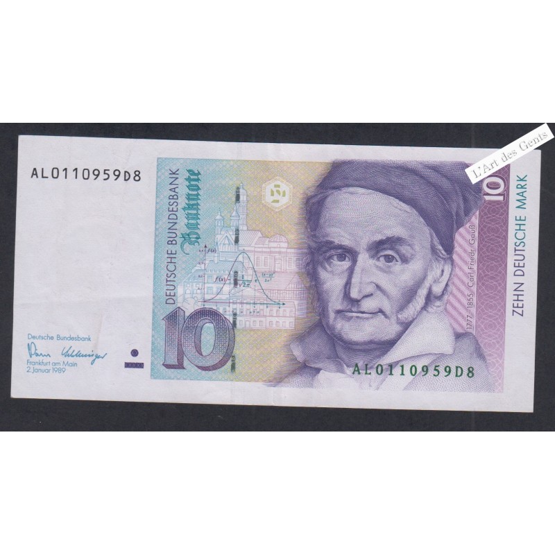 Billet Allemagne 10 Mark - AL0110959D8 - 1989 - lartdesgents.fr