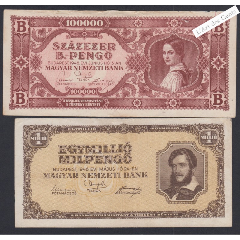 Lot de 4 Billets Hongrie  -  lartdesgents.fr